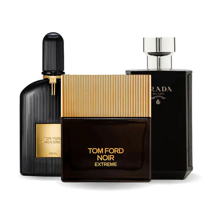 Paquete de 3 perfumes: BLACK ORCHID, NOIR EXTREME e PRADA INTENSE 100ml