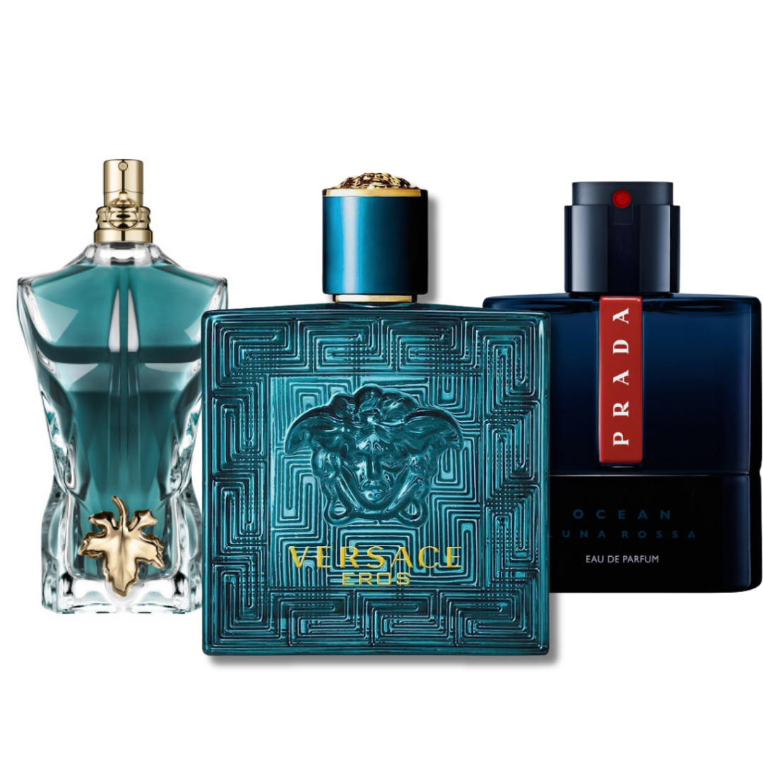 Paquete de 3 perfumes: Prada Luna Rossa, Versace Eros, Le Beau (Eau de Parfum)