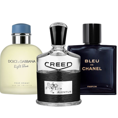 Paquete de 3 perfumes: Bleu de Chanel, Creed Aventus, Dolce & Gabbana Light Blue (Eau de Parfum)